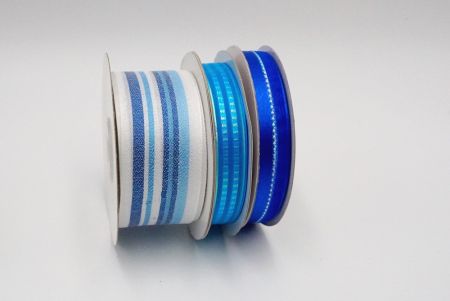 blue strip woven ribbon
